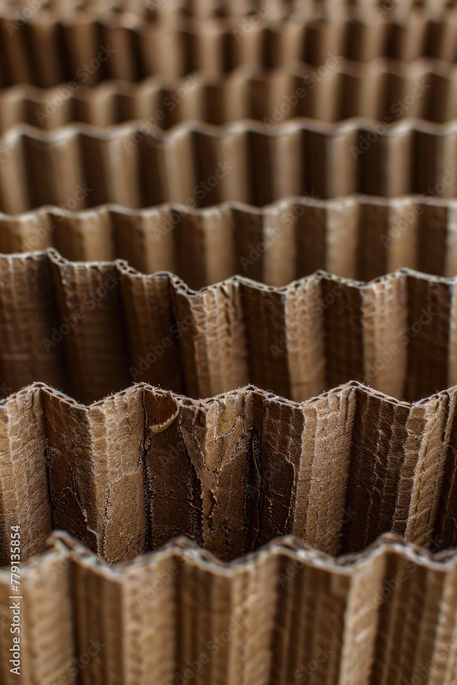 Poster Detailed view of a cardboard box, suitable for various projects