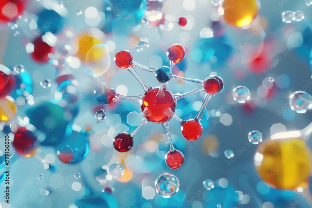 Poster A bunch of bubbles floating in the air, suitable for various projects