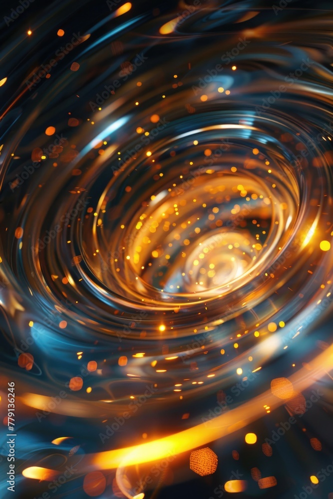 Poster A unique spiral shaped object against a dark backdrop. Ideal for design projects