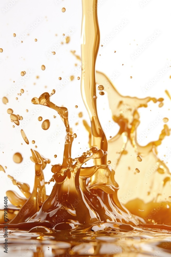 Poster A dynamic splash of liquid on top of a body of water. Suitable for various design projects