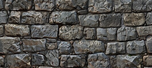 The texture of the square stone walls is neatly arranged