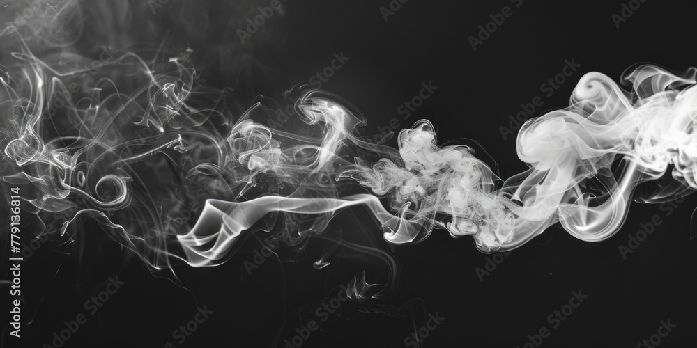 Poster a captivating black and white photo of smoke, perfect for adding a mysterious touch to any project