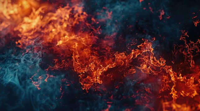 A close-up view of a fire against a black background. Ideal for adding a dramatic touch to designs