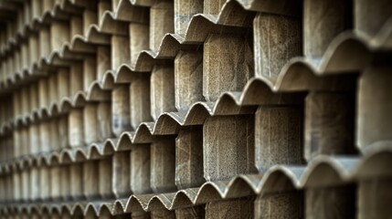 Detailed shot of concrete block wall, perfect for construction projects