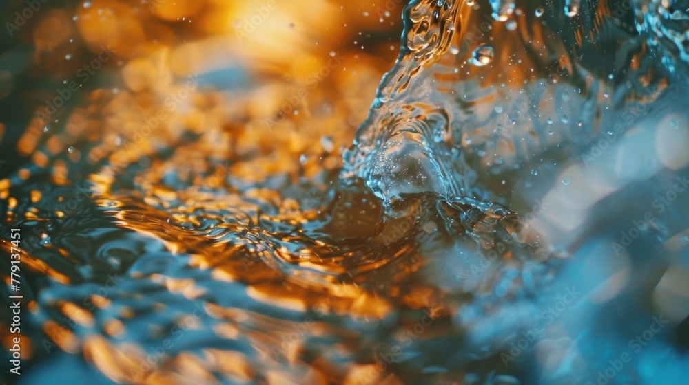 Poster detailed view of a wave in a body of water, suitable for various projects