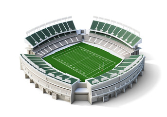 American football stadium on isolated background