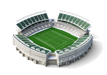 American football stadium on isolated background