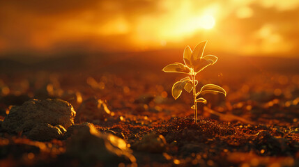 Rocket, scientist, Mars exploration, discovering unusual plant life, futuristic, 3d render, golden hour, depth of field bokeh effect