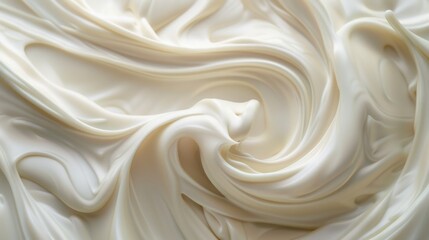 Close up view of a cream swirl, perfect for food and dessert concepts - obrazy, fototapety, plakaty