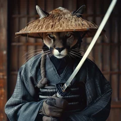Raamstickers puma like samurai hyper realistic © aferalana