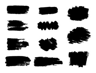 Set of vector brushes. Text frames and grunge patches. Highly detailed abstract vector backgrounds.