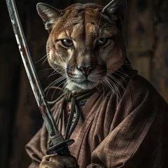 Deurstickers puma like samurai hyper realistic © Алексей Федоров