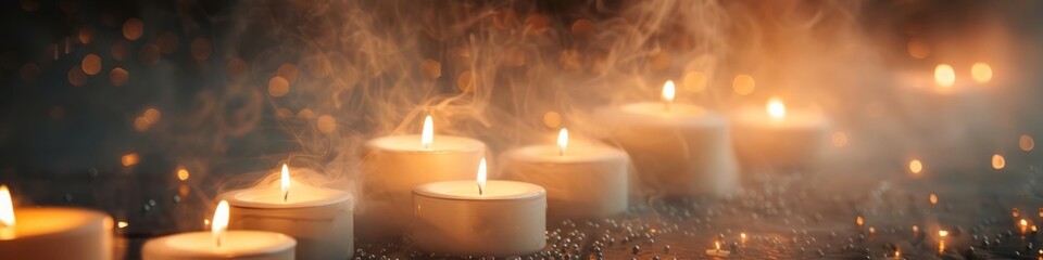 Fototapeta na wymiar magic candles are burning.