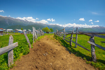 Fototapeta na wymiar Hongozor place in Zaqatala, Azerbaijan. Caucasus Mountains