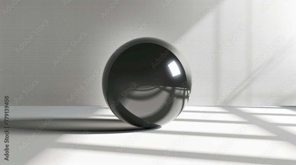 Poster Black egg resting on a white table, suitable for various concepts