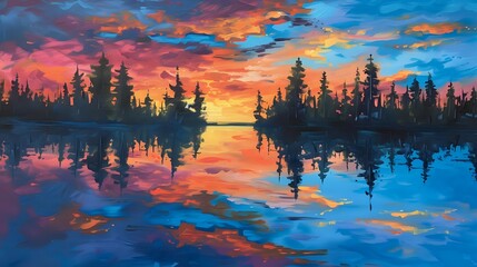 Naklejka premium Peaceful Horizon Reflections./n