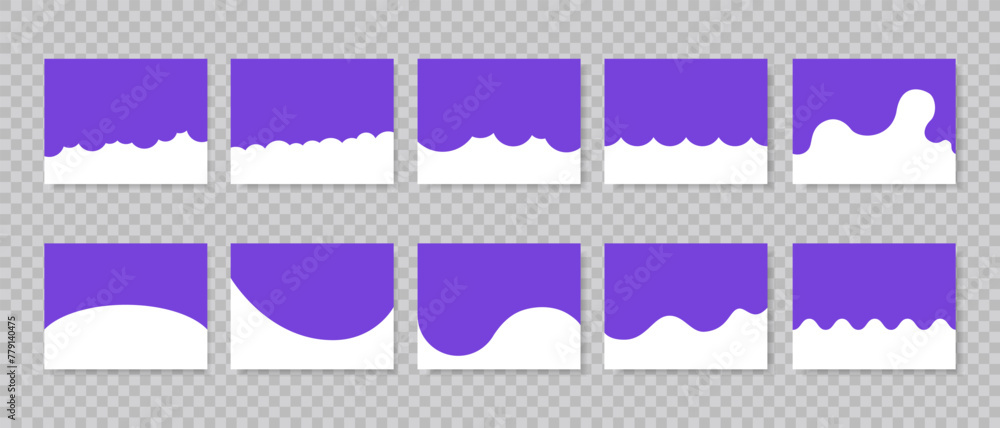 Wall mural set of abstract design separator header and border for website and app. divider shapes top and botto