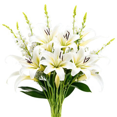 beautiful bouquet of flowers on a transparent background