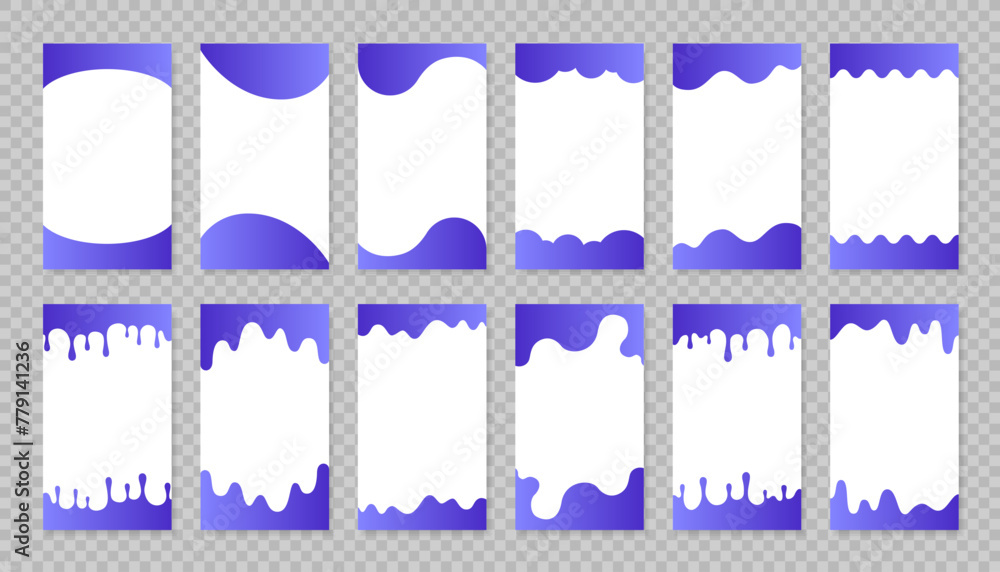 Poster set of template divider shapes separator header and border for website and app. top and bottom of di
