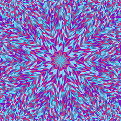 Colorful tile triangle mosaic background design - abstract hypnotic circular polygonal psychedelic vector illustration