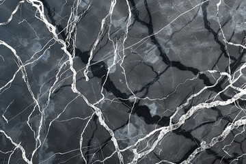 An elegant marble pattern featuring wispy veins of silver that weave through a field of charcoal grey. 32k, full ultra HD, high resolution