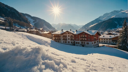 View of Kaprun Austria winter