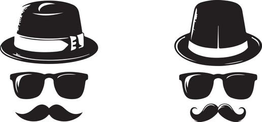 Happy Fathers Day silhouette vectors with white background