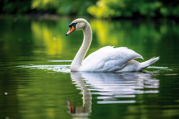 Fototapeta premium swan on lake.