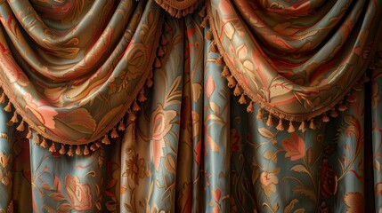 a curtain with a tasseled edge