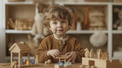 child playing with toys
