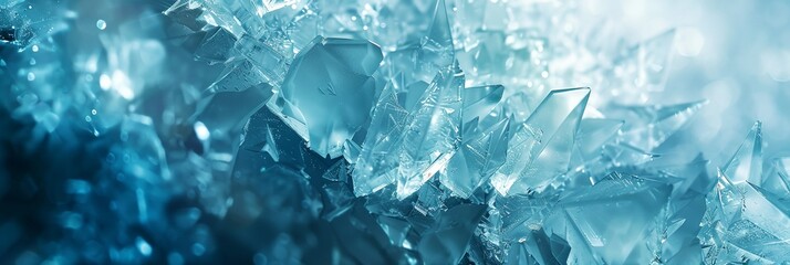 a close up of a bunch of ice crystals - obrazy, fototapety, plakaty
