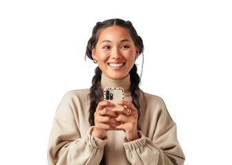 Native American, Phone, Youthful Gaze