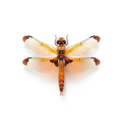 Dragonfly Perched on White Surface. Generative AI