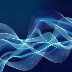 Abstract bluew wavy line graphic design for web presentation