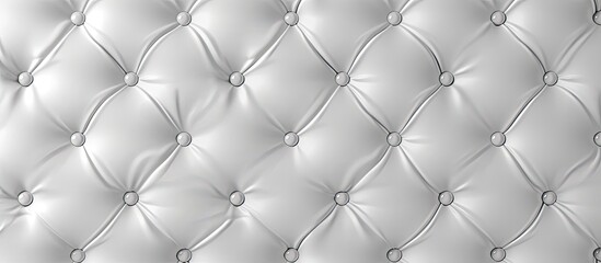 Close up of a creamy tufted leather wall with buttons resembling a terrestrial plants thorns, surrounded by wire fencing creating a monochrome pattern