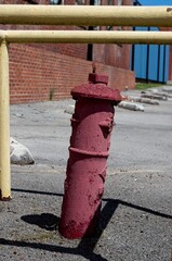 Water hydrant with cracked and peeling paint