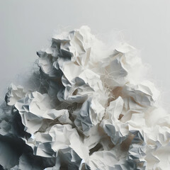 crumpled paper ball, paper, crumpled, white, texture, page, illustration, Ai generated 