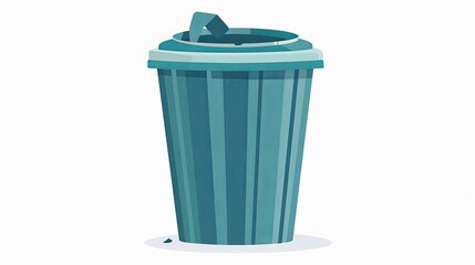 Vector image of a trash can, perfect for websites or apps. This high-quality graphic can be easily customized to fit your needs.