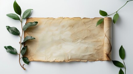 Ancient parchment scroll mockup. Background concept