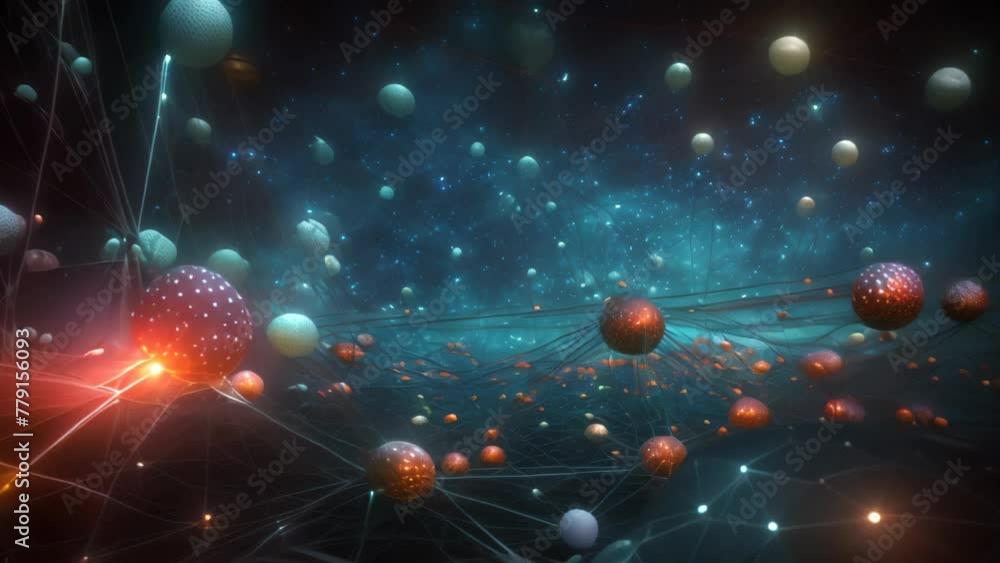 Poster a stunning computer generated video showcasing a cluster of planets orbiting a distant star, futuris