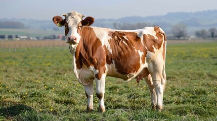 Fototapeta na wymiar This photo shows a half-blood dairy cow known as a Girolando.