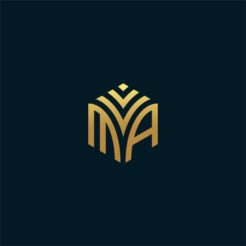 MA hexagon logo vector. Develop, natural, luxury, modern, finance logo, strong, suitable for your company.