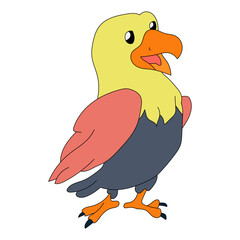 Colorful Cute Little Bird Clipart Flat Design. Bird Vector Flat Illustration