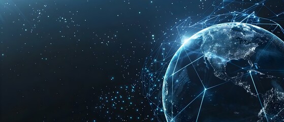 Digital Globe: Connectivity Across Continents. Concept Global Communication, Internet Technology, Intercontinental Connection, Digital Networking, Worldwide Integration