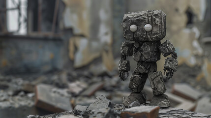 Post-Apocalyptic Robot in Ruins