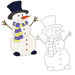 Snowman Clipart for Lovers of Winter Season. This Winter Theme Snowman Vector Suits Christmas Celebration