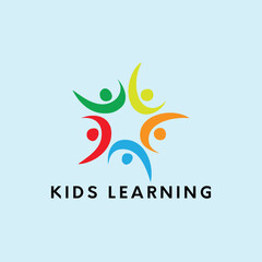 kids learning logo design vector