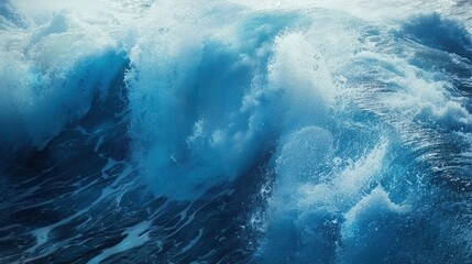 beautiful waves in the ocean, sunny weather - obrazy, fototapety, plakaty