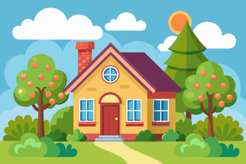 Obraz na płótnie Canvas cute house vector 