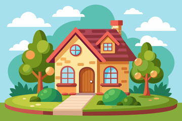 Naklejka premium cute house vector 